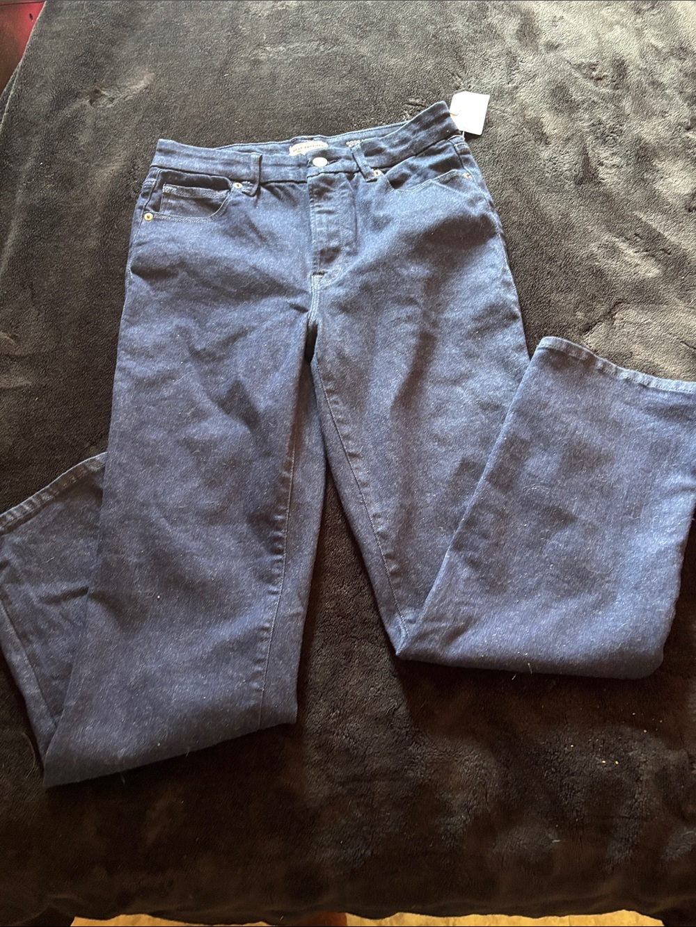 Good American Dark Blue Straight Leg Jeans
